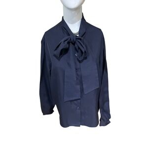 Ship n Shore Womens Blouse Tie Neck Long Sleeve Top Classic Career 18 fits ‎ L